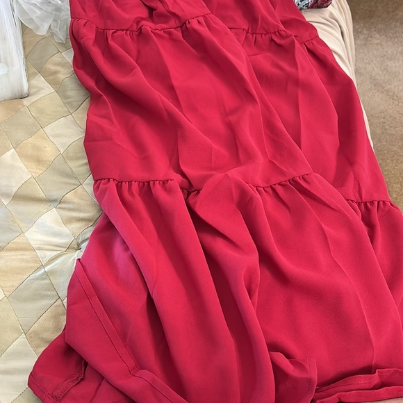 Women's Shirred Elastic Waist Tie Front Ruffle Hem Wide Leg Pants - Picture 8 of 10